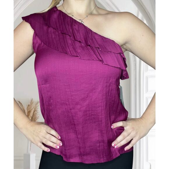 NWT Worthington One Shoulder - Sz Small- Magenta - Picture 1 of 5